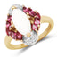 Anillo de Plata Esterlina con Ópalo y Rodolita de 1.90 Quilates