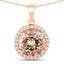 Colgante de Morganita y Diamante Blanco de 3.61 Quilates en Oro Rosa de 14K