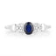 0.44 Carat Blue Sapphire and Diamond 14K White Gold Engagement Ring