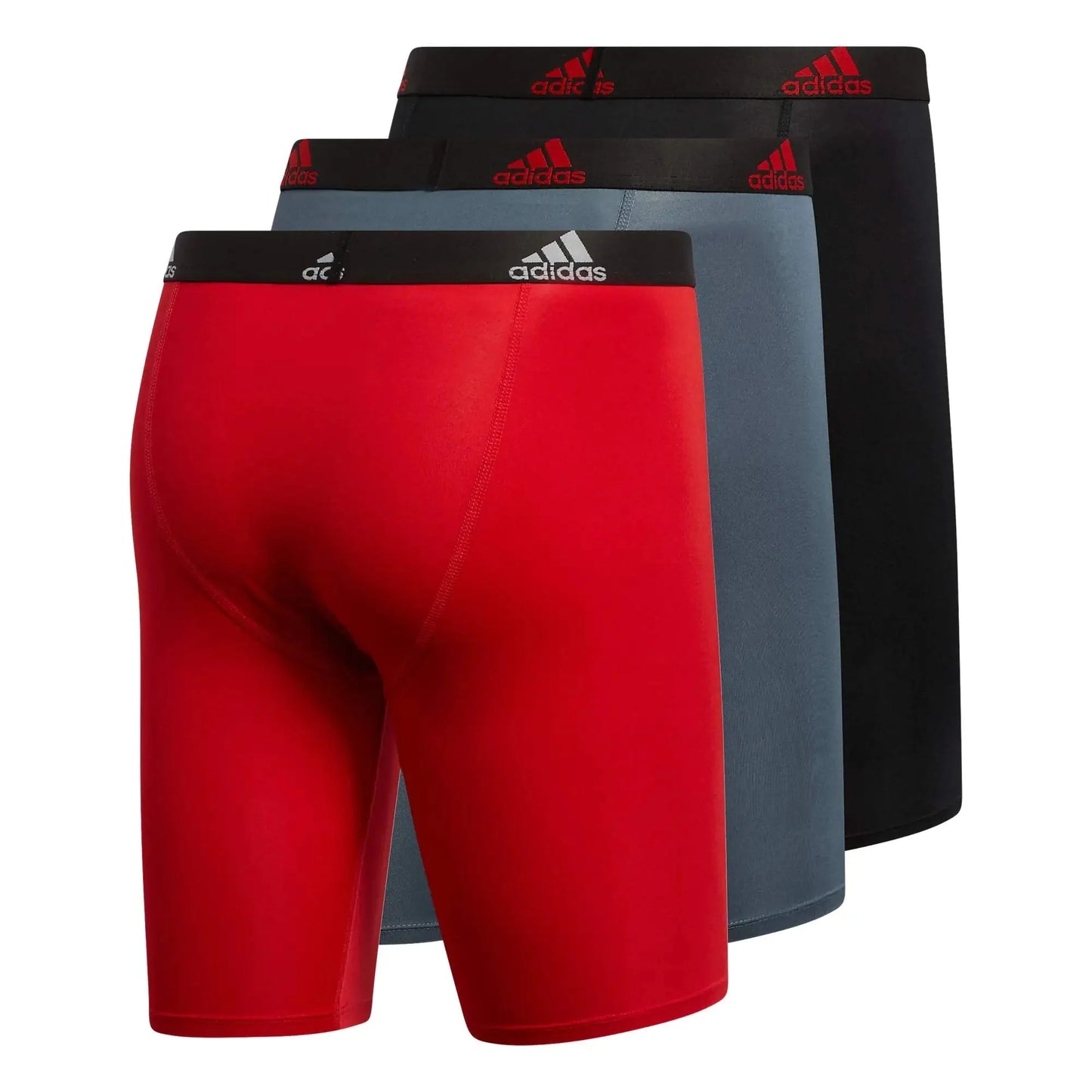 Calzoncillos largos de rendimiento para hombre adidas - Paquete de 3 en rojo escarlata/negro/gris on