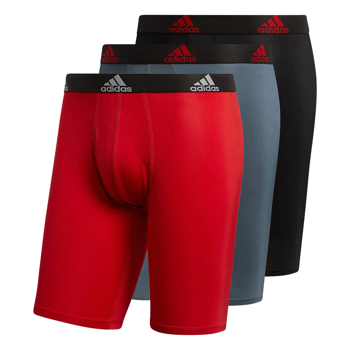 Calzoncillos largos de rendimiento para hombre adidas - Paquete de 3 en rojo escarlata/negro/gris on