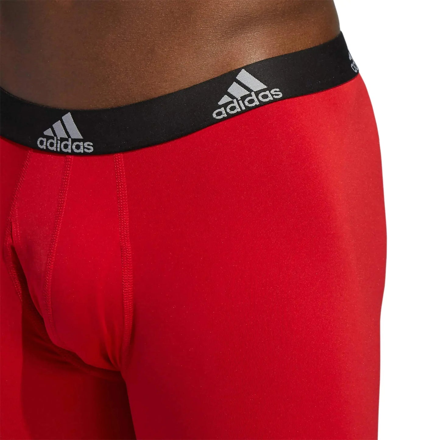 Calzoncillos largos de rendimiento para hombre adidas - Paquete de 3 en rojo escarlata/negro/gris on
