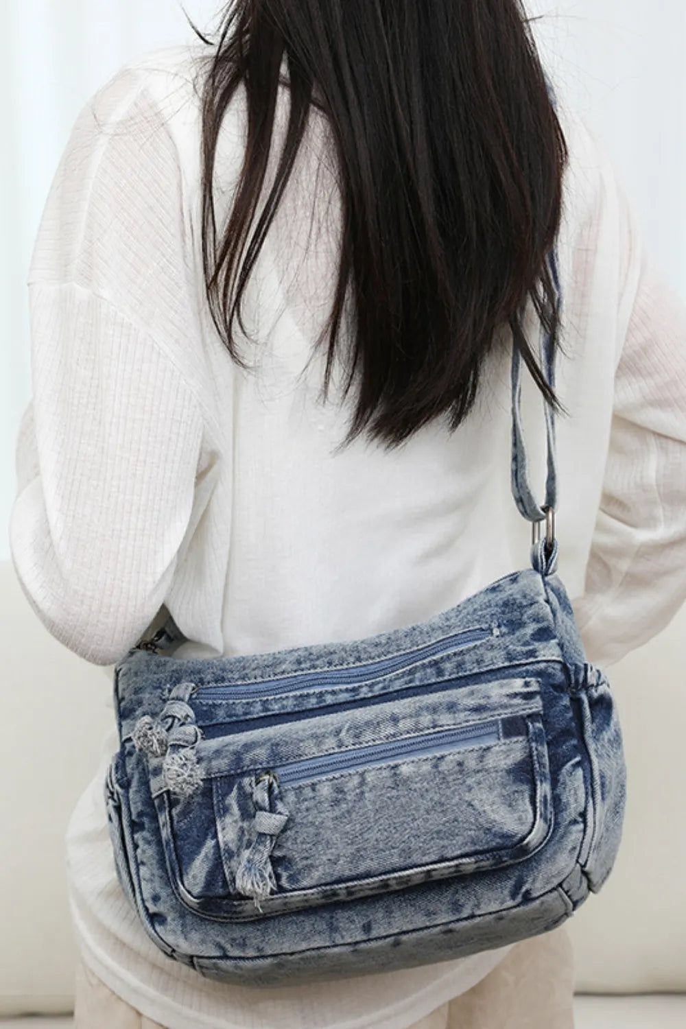 Bolso Cruzado de Denim con Correa Ajustable