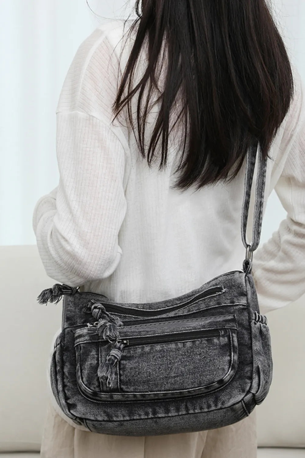 Bolso Cruzado de Denim con Correa Ajustable