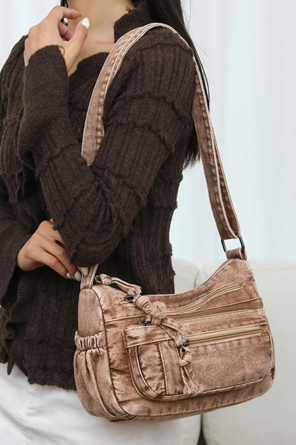 Bolso Cruzado de Denim con Correa Ajustable
