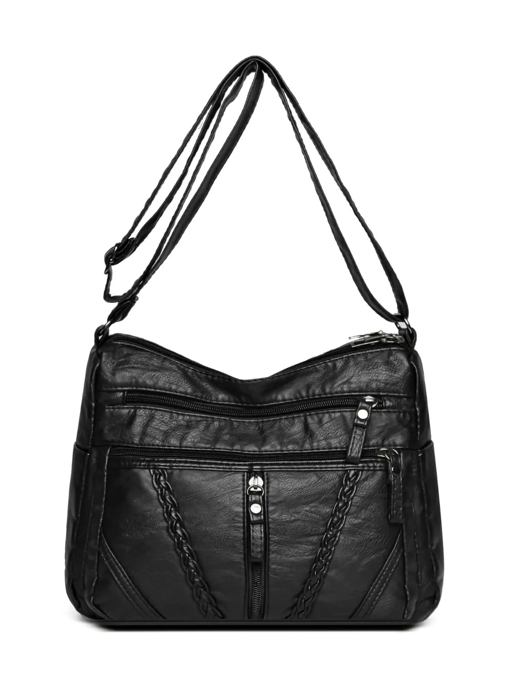 Adjustable Strap PU Leather Shoulder Bag - Korvel