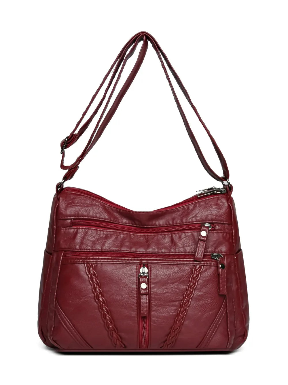 Adjustable Strap PU Leather Shoulder Bag - Korvel