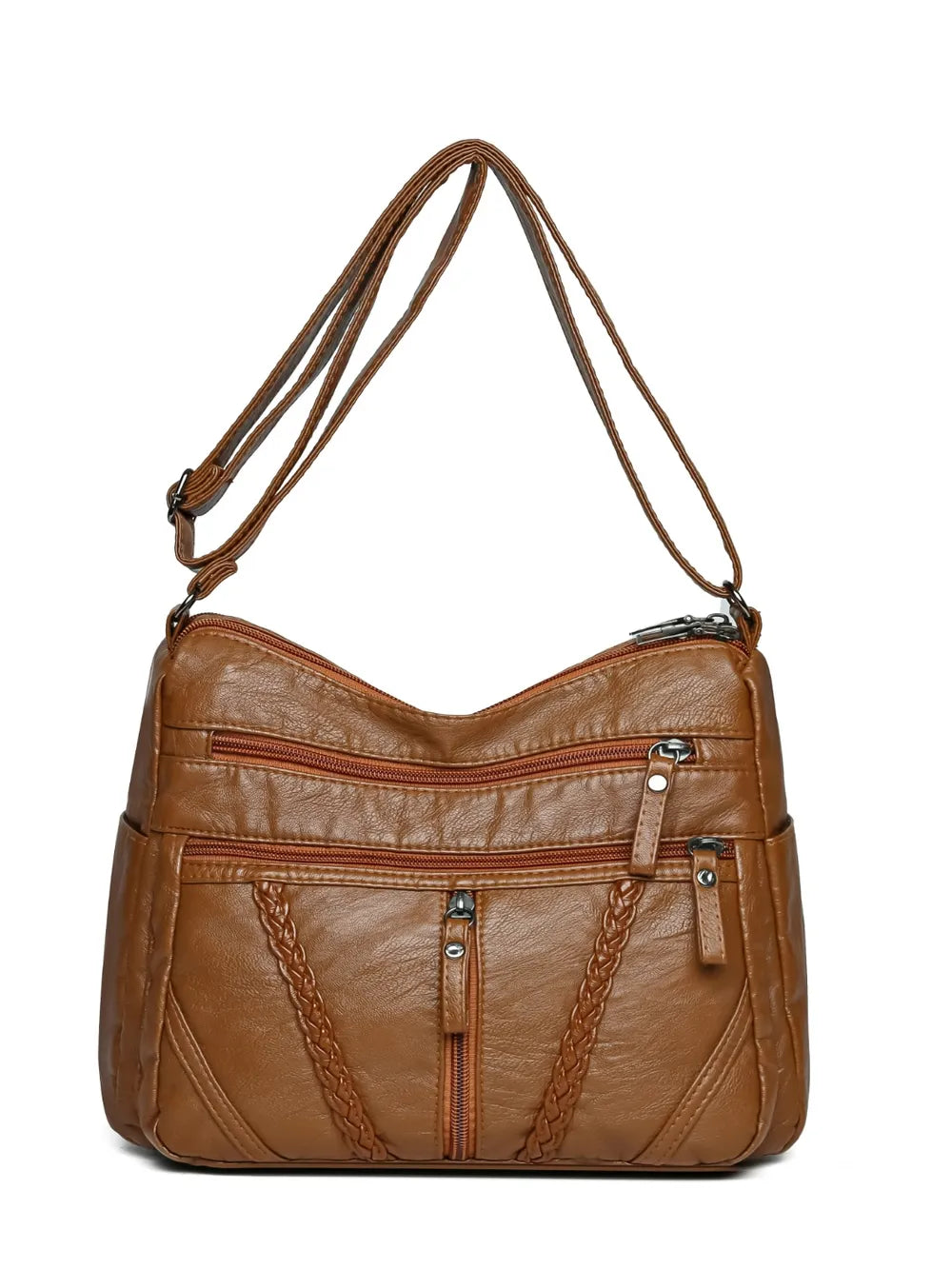Adjustable Strap PU Leather Shoulder Bag - Korvel
