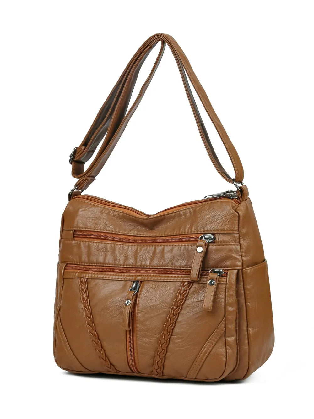Adjustable Strap PU Leather Shoulder Bag - Korvel