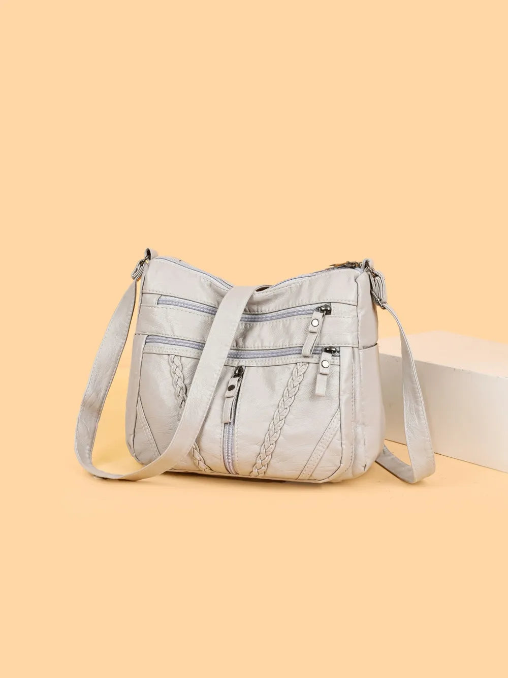 Adjustable Strap PU Leather Shoulder Bag - Korvel