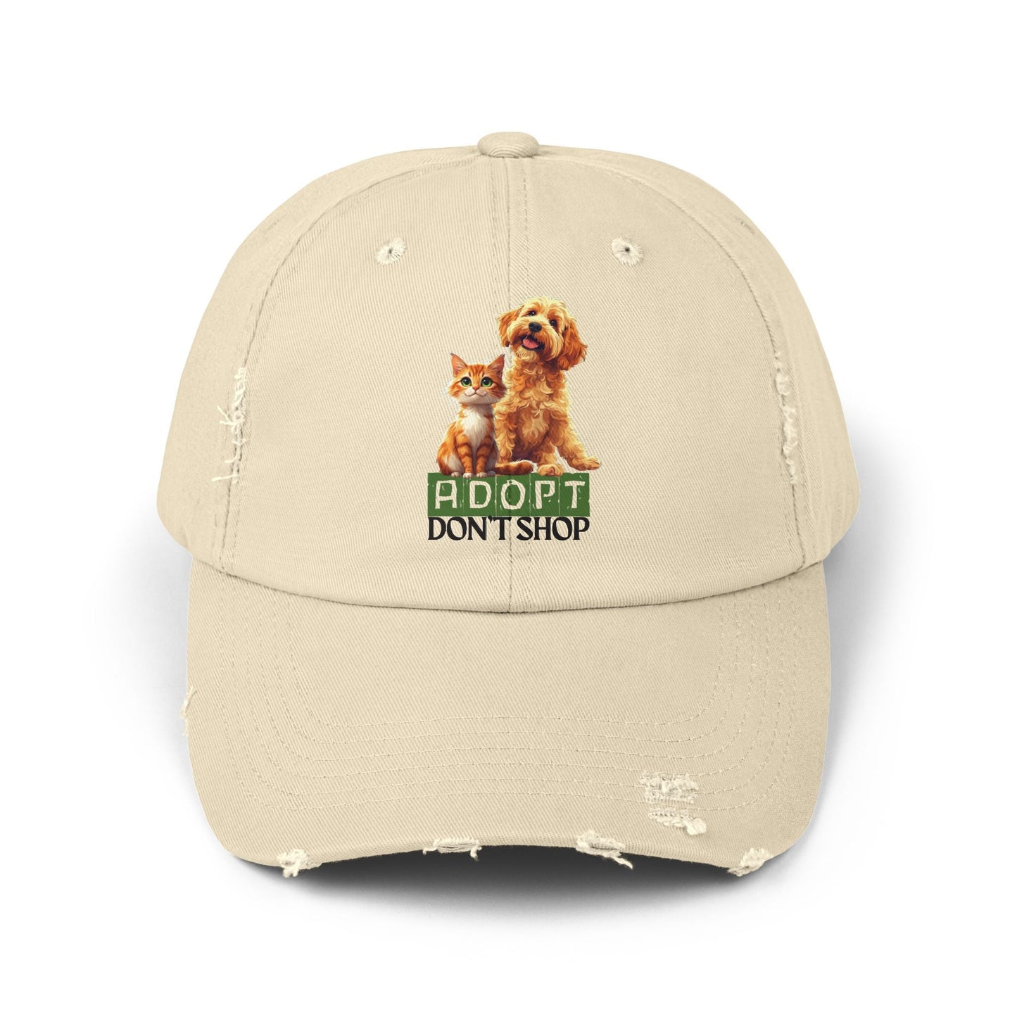 Gorra Distressed Adoptar No Comprar para Amantes de las Mascotas