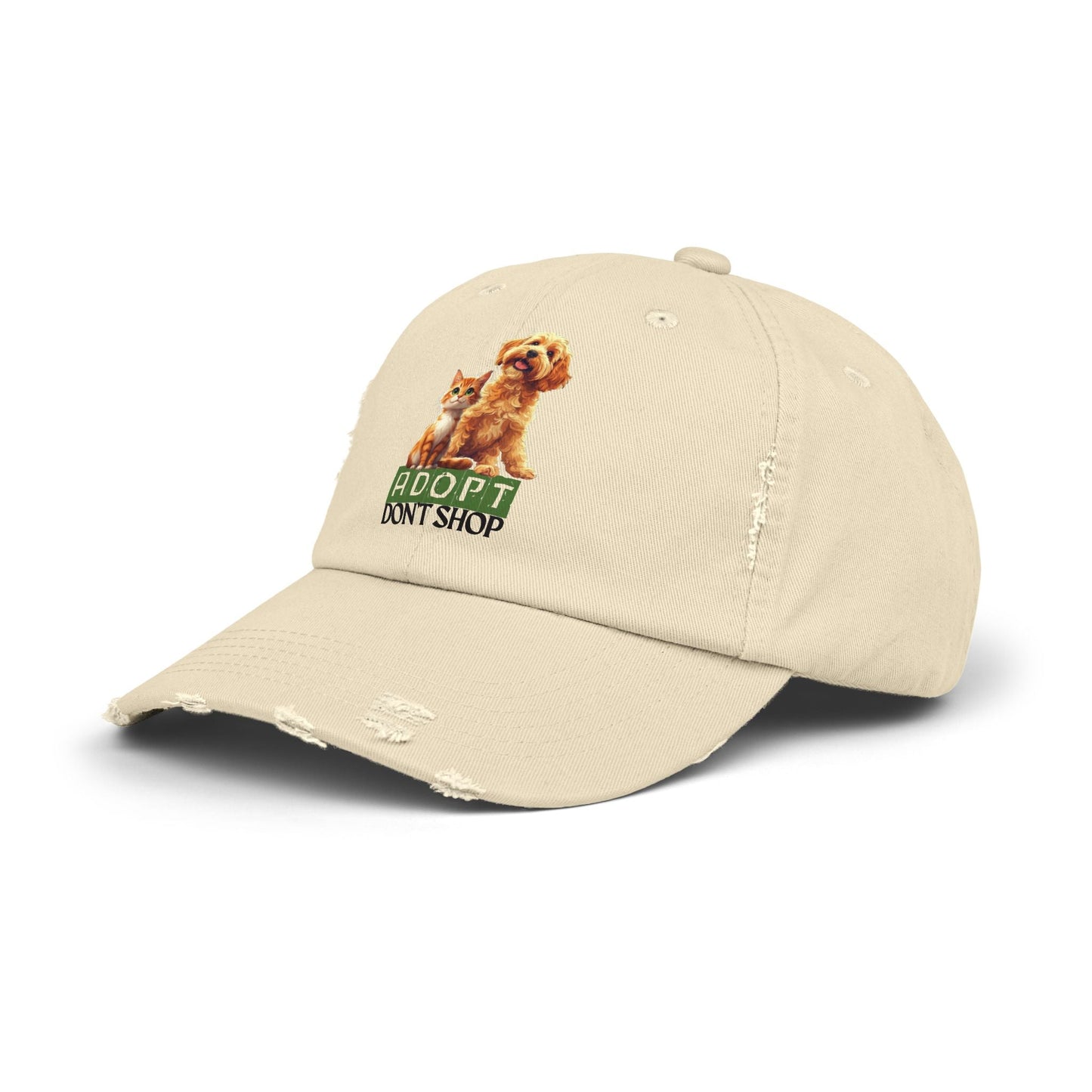 Gorra Distressed Adoptar No Comprar para Amantes de las Mascotas