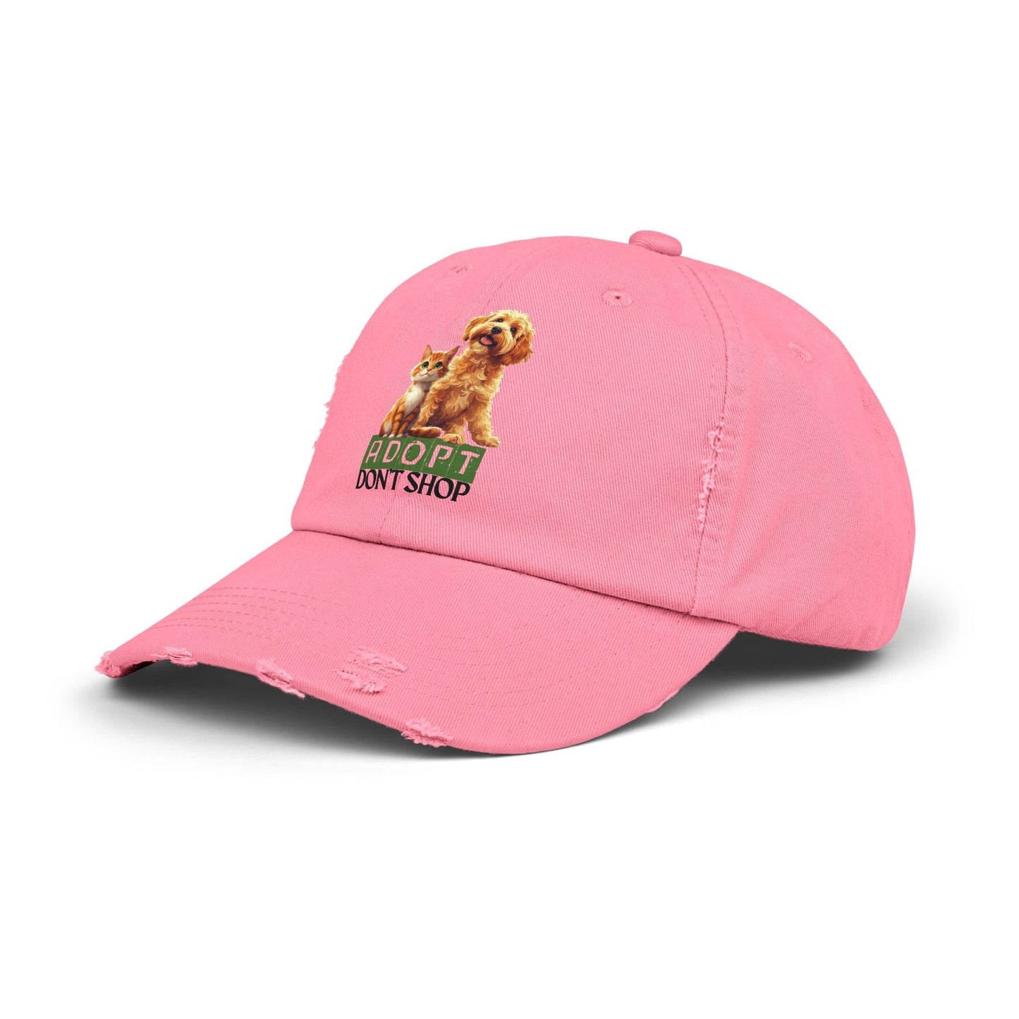Gorra Distressed Adoptar No Comprar para Amantes de las Mascotas