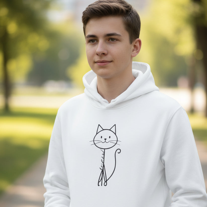 Hoodie pour enfants avec un chat stick charmant