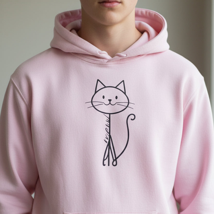 Hoodie pour enfants avec un chat stick charmant