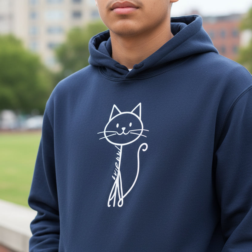 Hoodie pour enfants avec un chat stick charmant