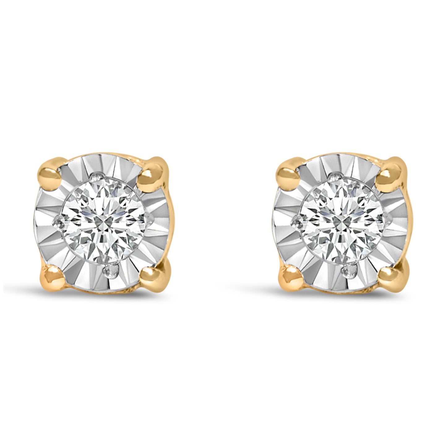 Boucles d'oreilles clou en diamant lab-grown Miracle-Set en argent sterling .925