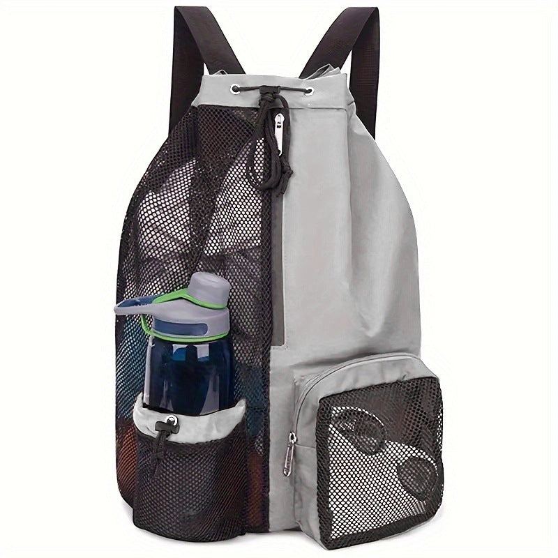 Sac à dos en maille avec cordon de serrage pour aventures à la plage