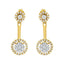 14K Yellow Gold Plated Sterling Silver Diamond Earrings