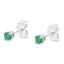 Boucles d'oreilles en argent sterling .925 avec diamants verts taille brillant