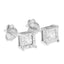 .925 Sterling Silver Princess-Cut Diamond Stud Earrings