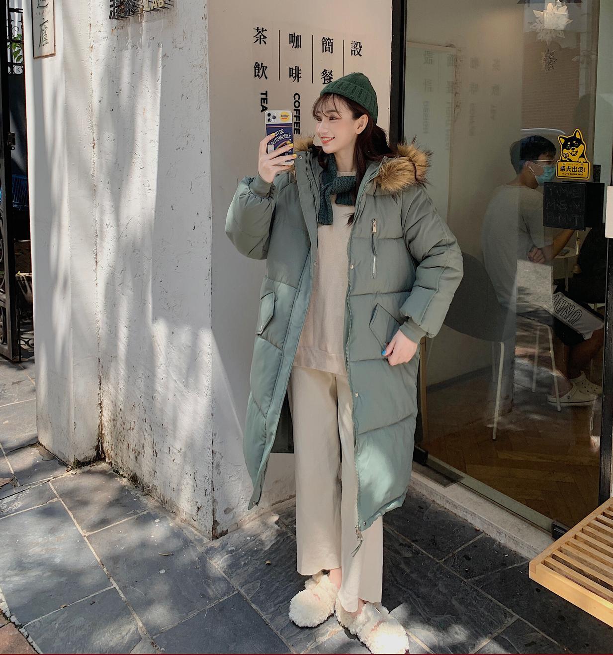 Mid-Length Plus-Size Down Padded Jacket for Women