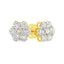 Pendientes de Stud de Diamante en Clúster Floral de Oro Amarillo de 14K