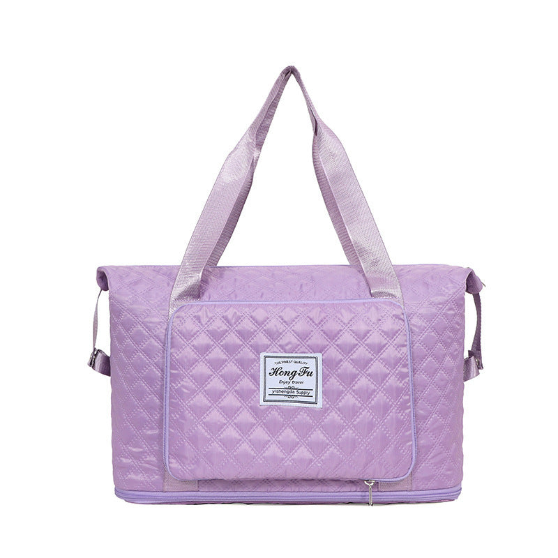 Foldable Travel Duffle Bag with Rhombus Design