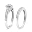 Anillo de Compromiso con Halo de Diamantes de Plata Esterlina .925 1/2 Ctw Conjunto Nupcial