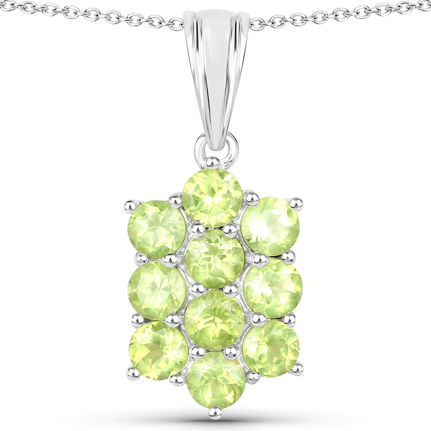 6.80 Carat Genuine Peridot Sterling Silver Jewelry Set