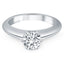 Bague de fiançailles en or blanc 14k avec solitaire en cathédrale