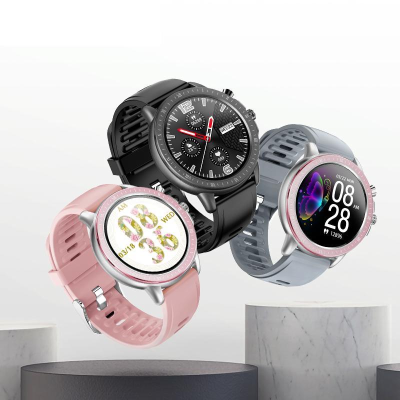Montre intelligente unisexe élégante avec moniteur de fréquence cardiaque et design étanche