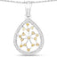 0.45 Carat Genuine White Diamond and Yellow Diamond Pendant