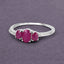 1.02 Carat Ruby and White Diamond 14K White Gold Engagement Ring