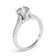 14k White Gold Diamond Engagement Ring with Single Row Band
