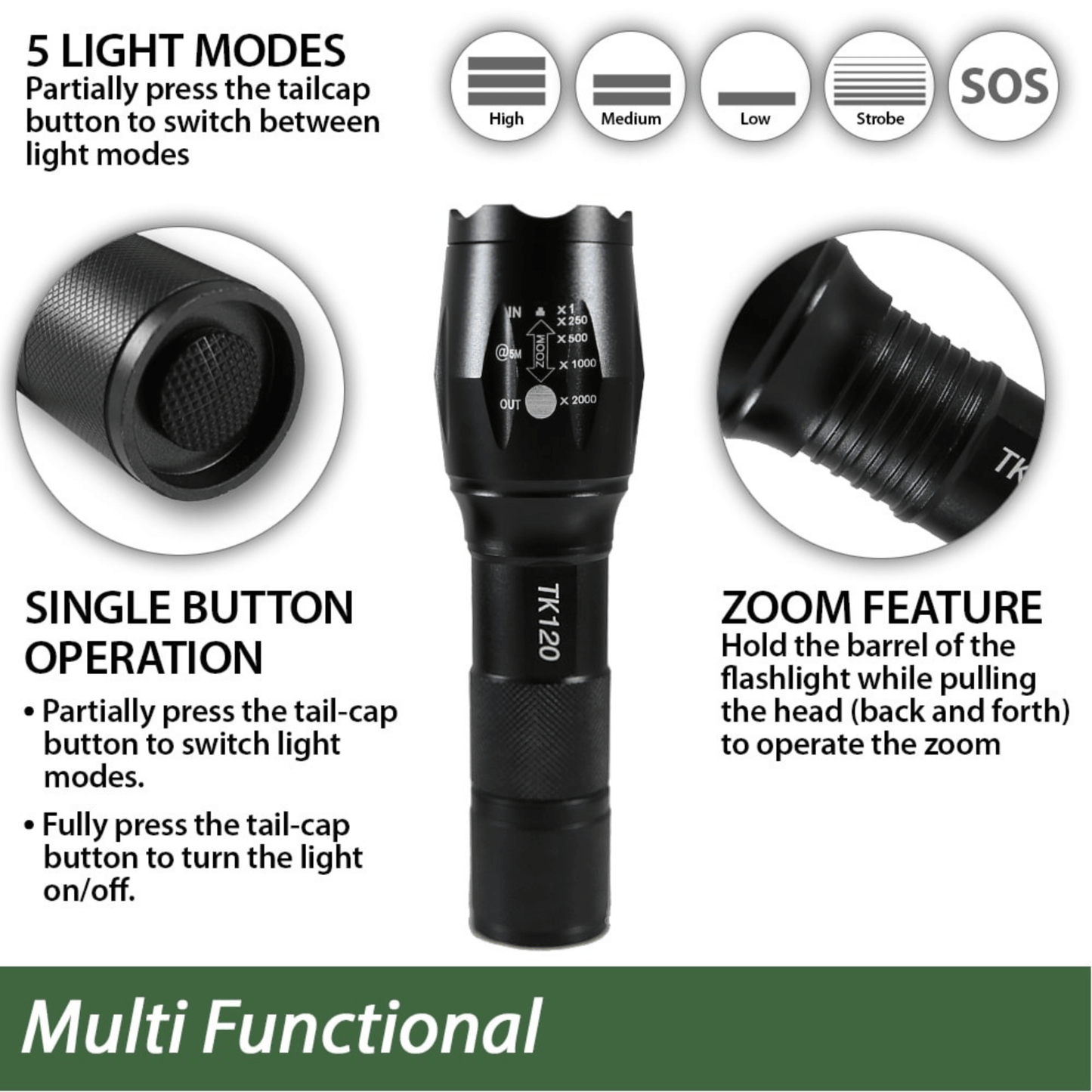 Kit de Linterna LED Profesional EcoGear FX TK120