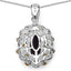 Pendentif en Quartz Fumé et Citrine de 6,40 Carats en Argent Sterling