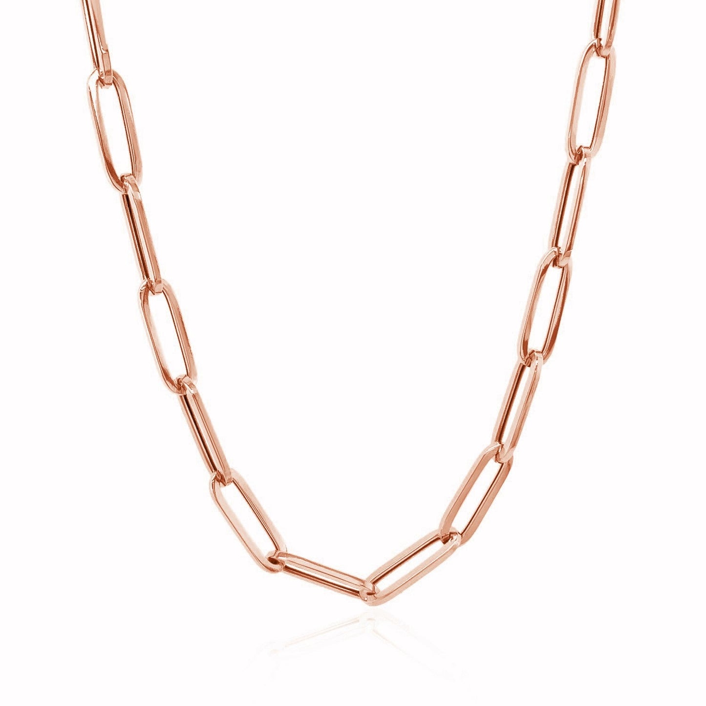 14K Rose Gold Bold Paperclip Chain Necklace
