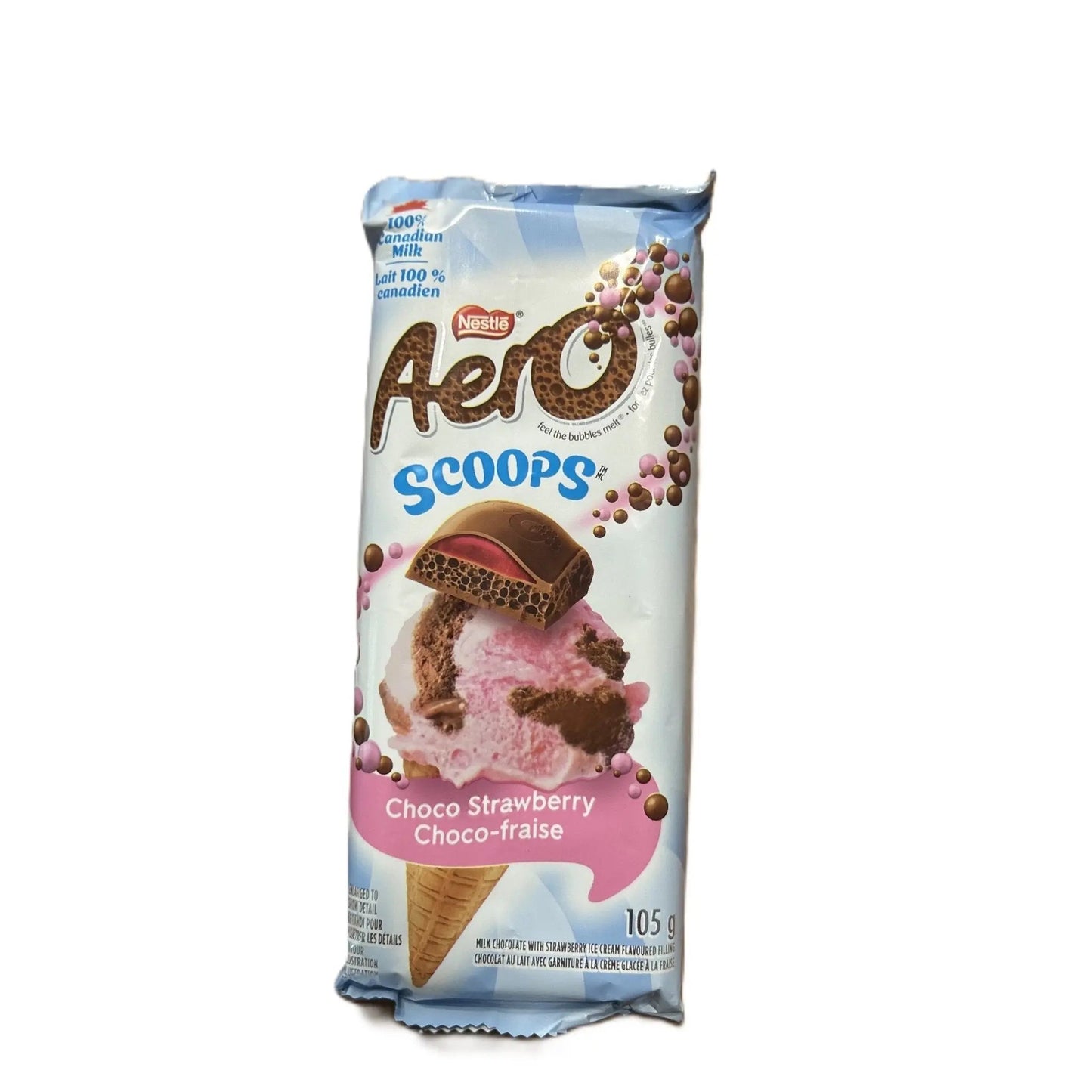 Aero Scoops Choco Strawberry – Barre de chocolat légère et crémeuse 120g