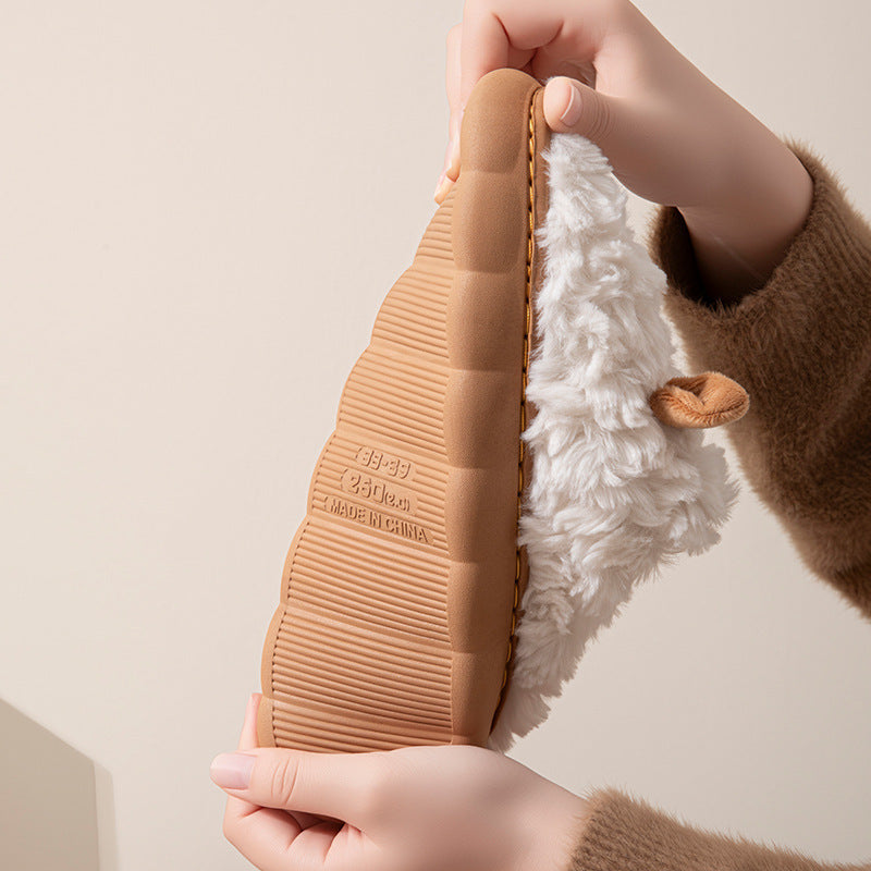 Non-slip Thermal Cotton Slippers for Home Comfort