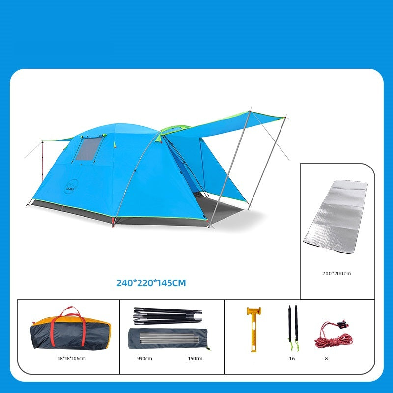 Premium Four-Person Outdoor Tunnel Tent for Camping