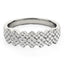 Diamond Studded Wide Multi-Diagonal Pattern Ring in 14k White Gold