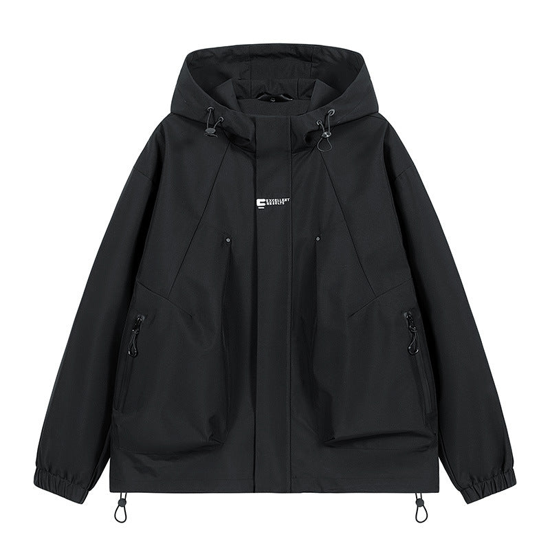 Veste coupe-vent à capuche tendance pour vêtements de travail en extérieur