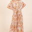 Vestido de Verano Floral con Cintura Ajustable y Mangas de Volante en Capas