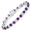 9.56 Carat Genuine Amethyst & White Diamond Sterling Silver Bracelet