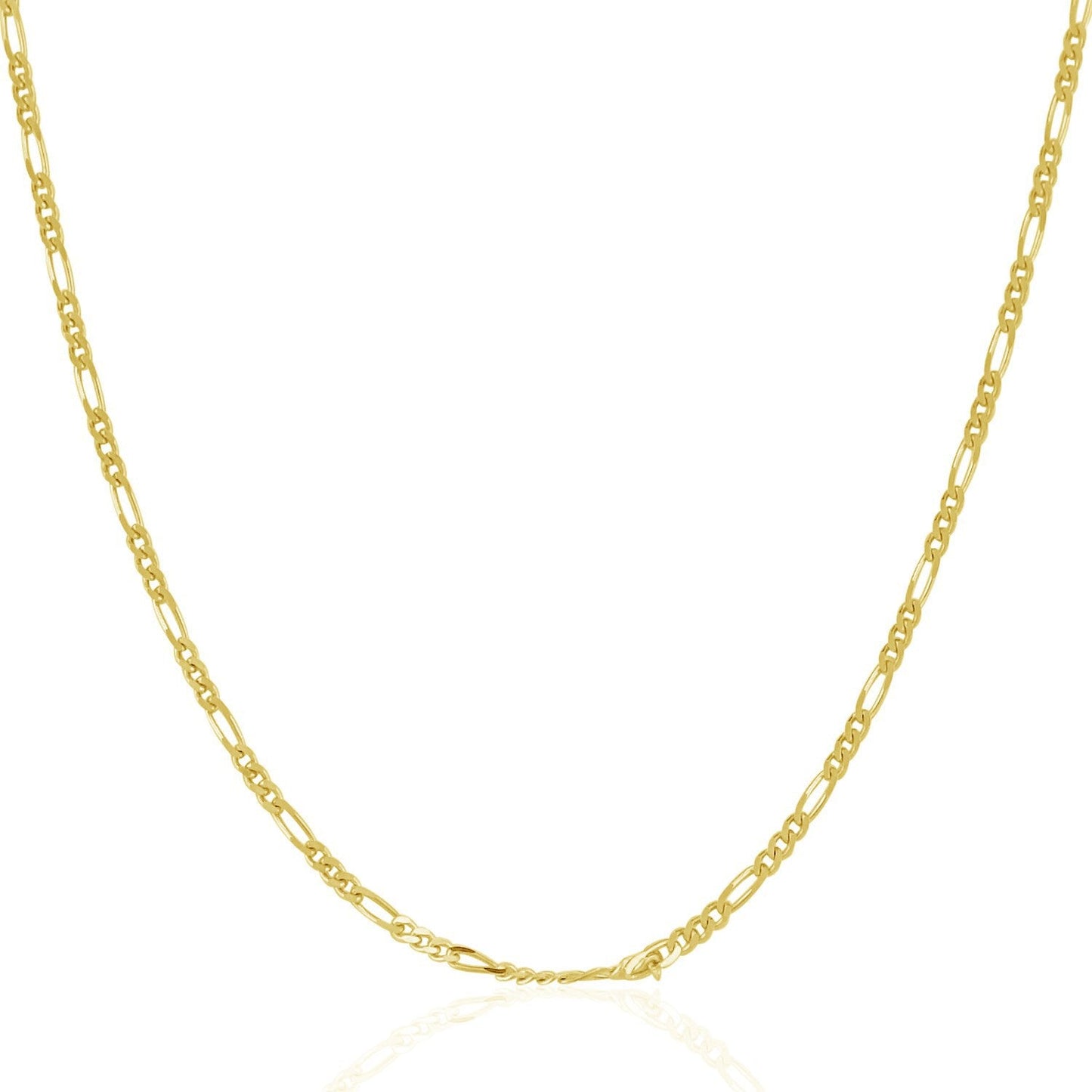 Chaîne Figaro en Or Jaune 14k Solide 1.9mm