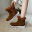Stylish Plush Ankle Boots with Buckle Design for Women