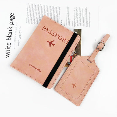 Premium PU Leather Anti-Magnetic Passport Holder & Luggage Tag