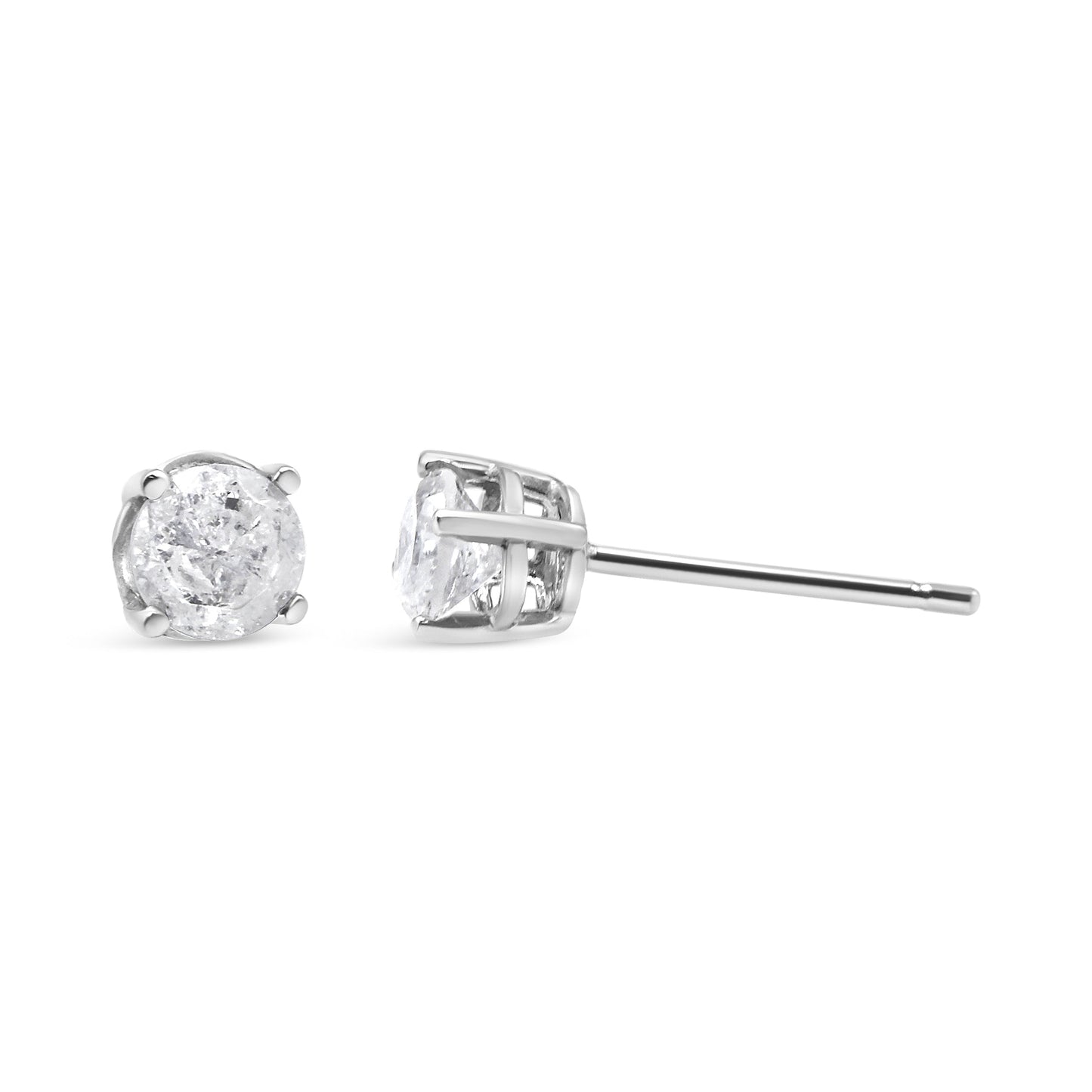 14K White Gold Lab Grown Diamond Classic Stud Earrings