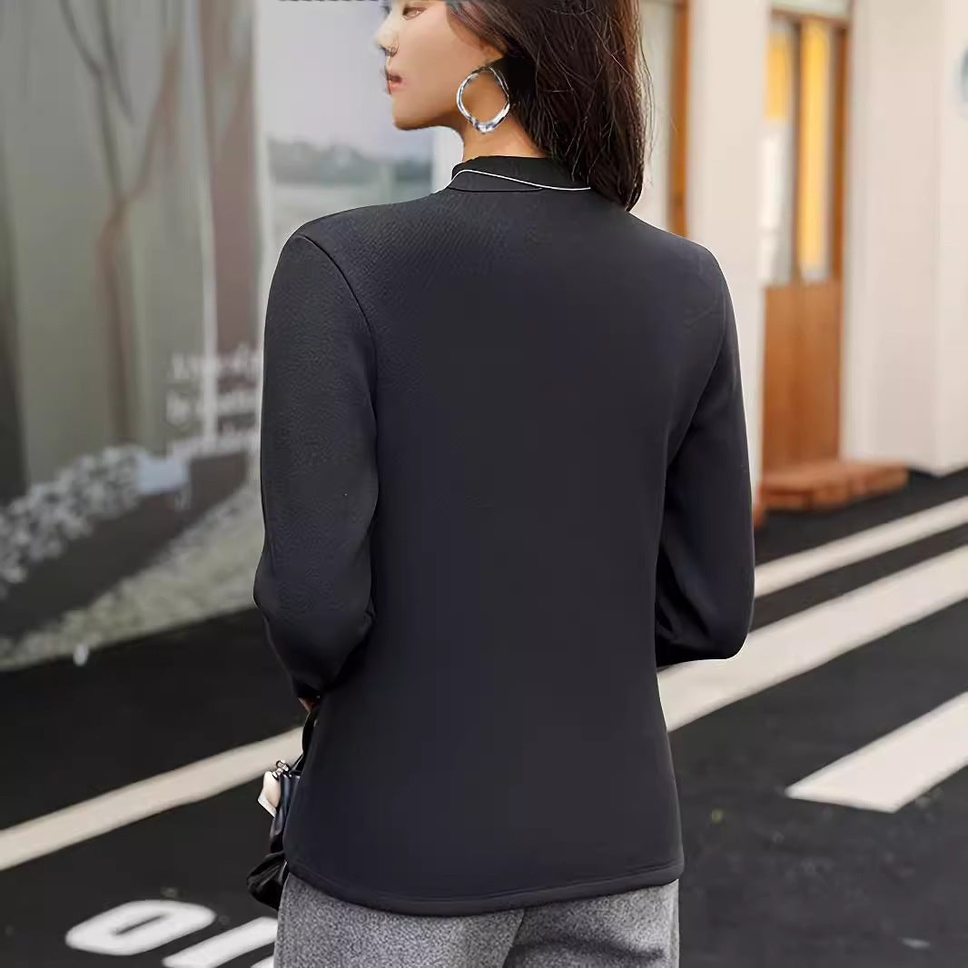 Ropa interior térmica elegante para mujer con cuello de tortuga